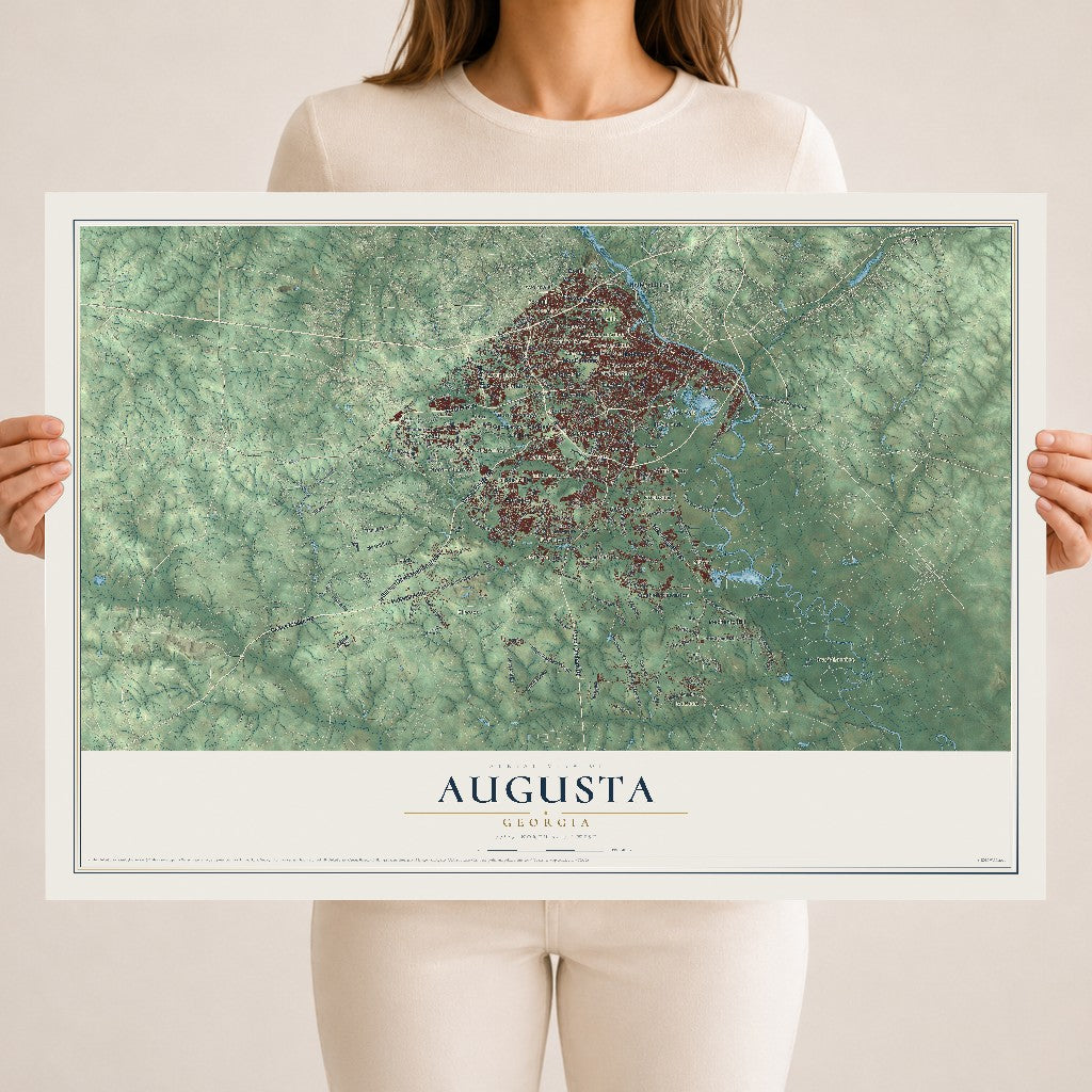 Augusta, Georgia map print, 18" x 24" Archival Matte Print mockup