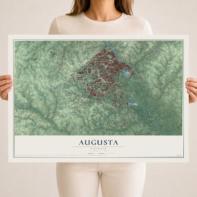 Augusta, Georgia map print, 18" x 24" Archival Matte Print mockup