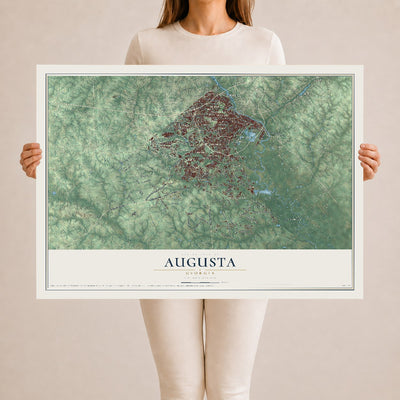 Augusta, Georgia map print, 24" x 36" Archival Matte Print mockup