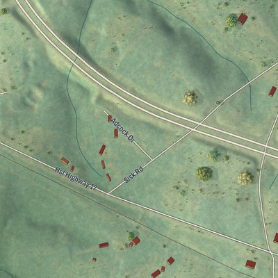 Close-up 2 of the Avalon, Georgia map artwork