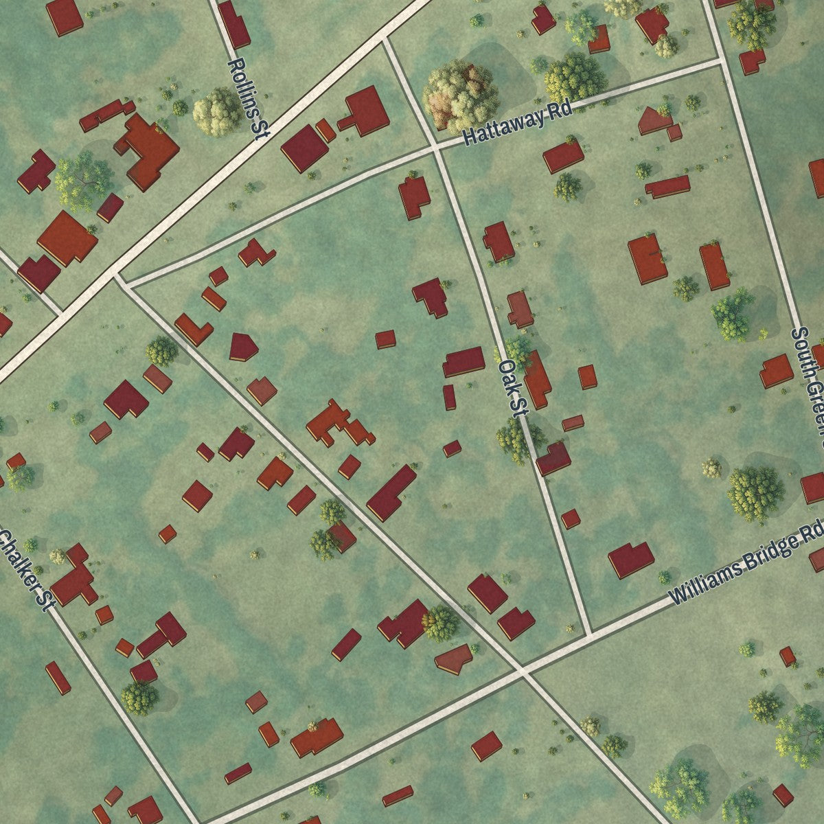 Close-up 1 of the Avera, Georgia map artwork