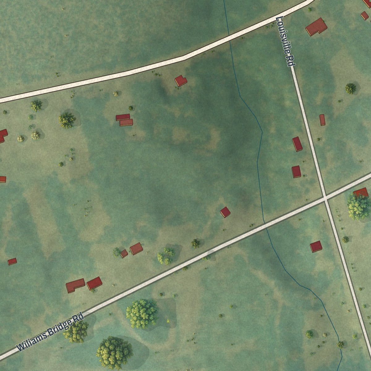 Close-up 2 of the Avera, Georgia map artwork
