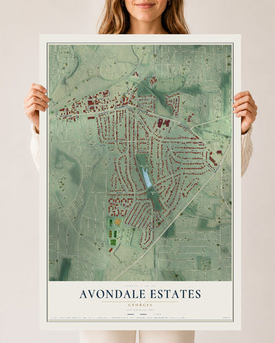 Avondale Estates, Georgia map print, 24" x 36" Archival Matte Print mockup