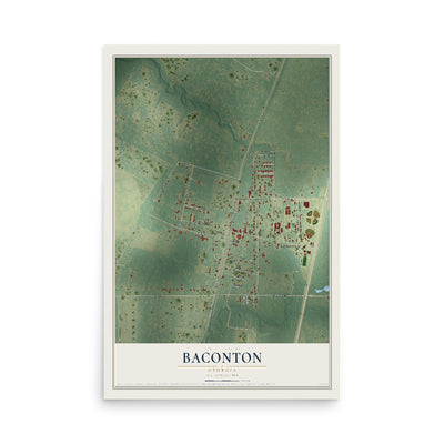 Baconton, Georgia map print, 12" x 18" Archival Matte Print mockup