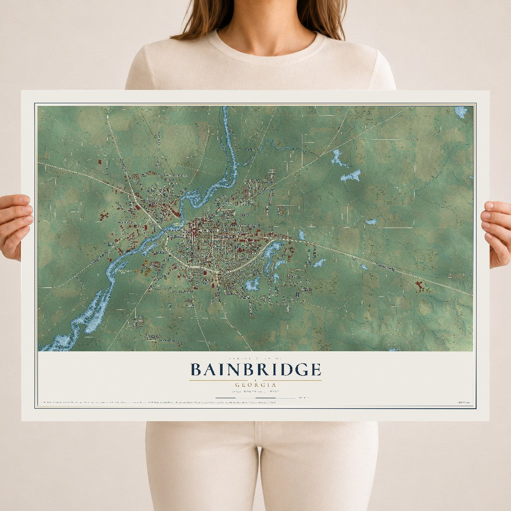 Bainbridge, Georgia map print, 18" x 24" Archival Matte Print mockup