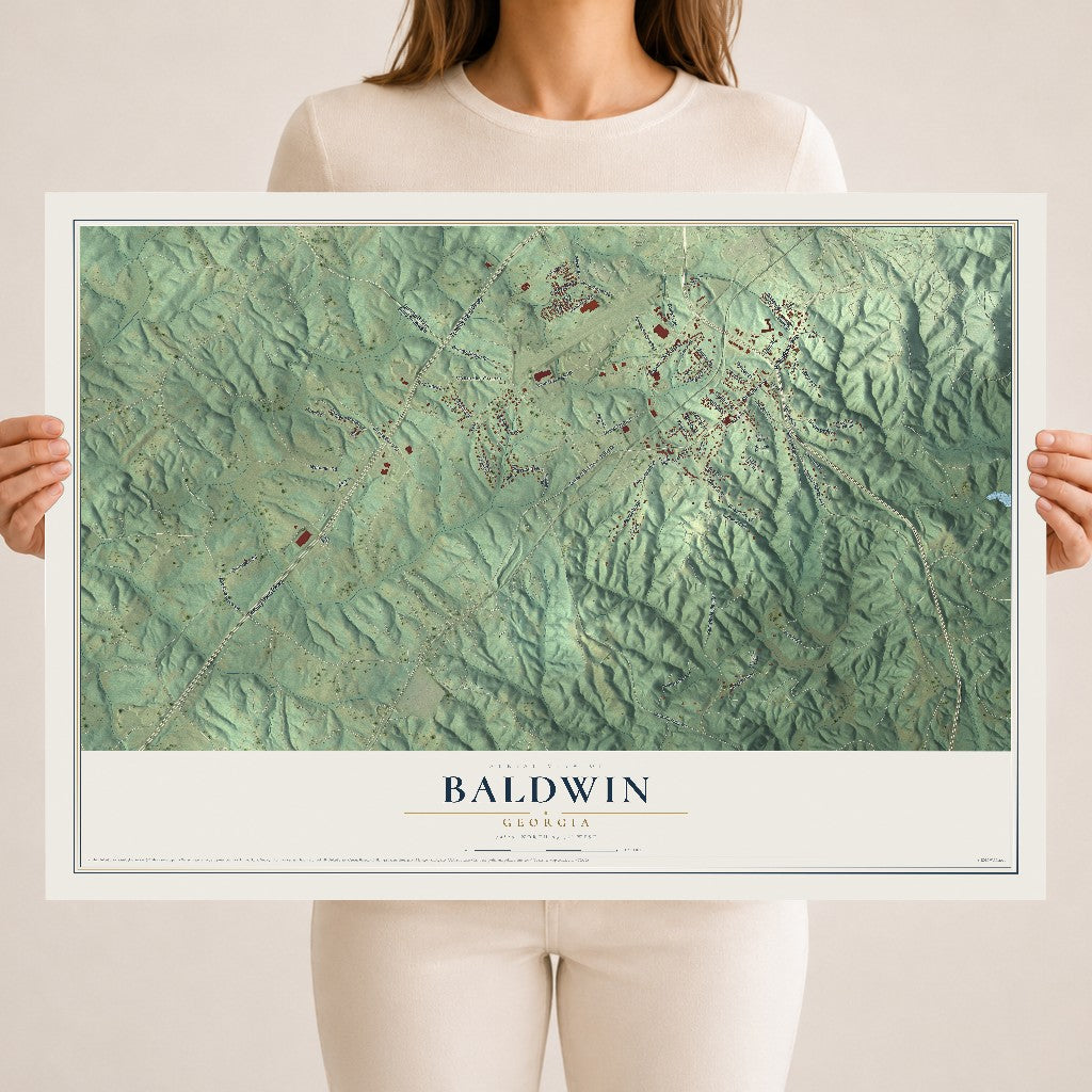 Baldwin, Georgia map print, 18" x 24" Archival Matte Print mockup