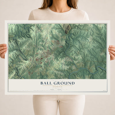 Ball Ground, Georgia map print, 18" x 24" Archival Matte Print mockup