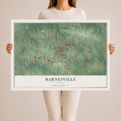 Barnesville, Georgia map print, 24" x 36" Archival Matte Print mockup