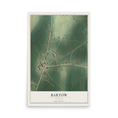 Bartow, Georgia map print, 12" x 18" Archival Matte Print mockup