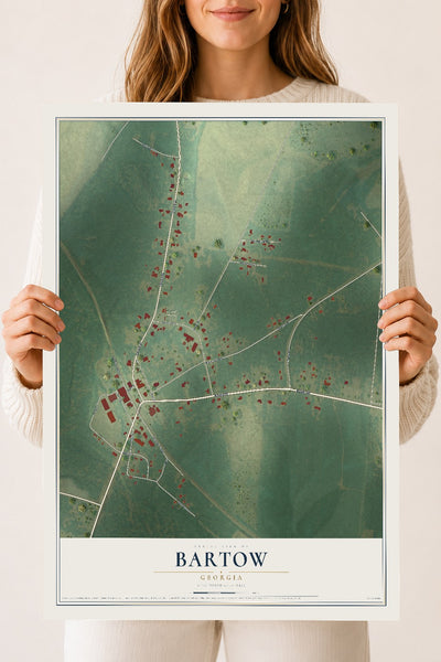 Bartow, Georgia map print, 18" x 24" Archival Matte Print mockup