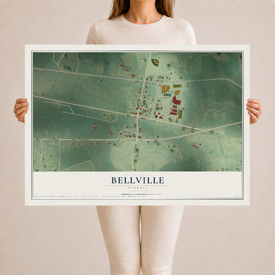 Bellville, Georgia map print, 24" x 36" Archival Matte Print mockup