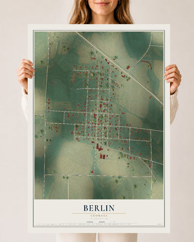 Berlin, Georgia map print, 24" x 36" Archival Matte Print mockup