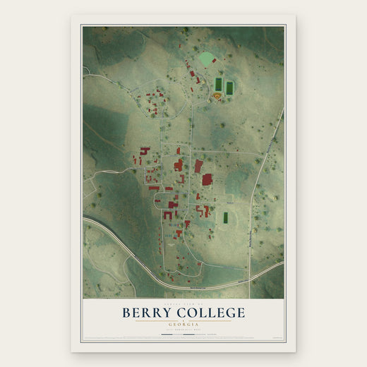 Berry College, Georgia map print, the full design