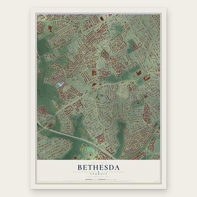 Bethesda, Georgia map print, the full design