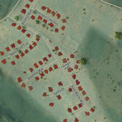 Close-up 1 of the Between, Georgia map artwork