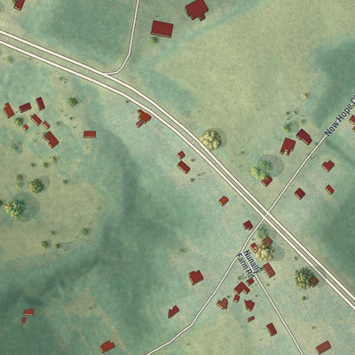 Close-up 2 of the Between, Georgia map artwork