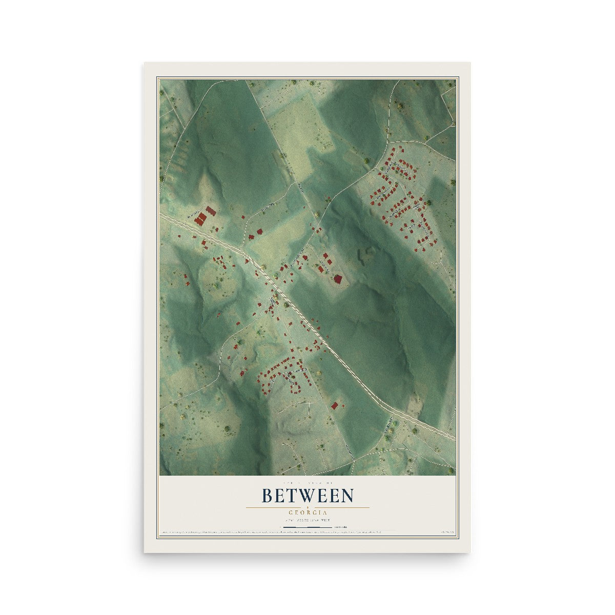 Between, Georgia map print, 12" x 18" Archival Matte Print mockup