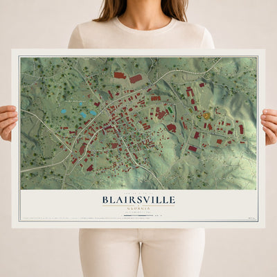 Blairsville, Georgia map print, 18" x 24" Archival Matte Print mockup