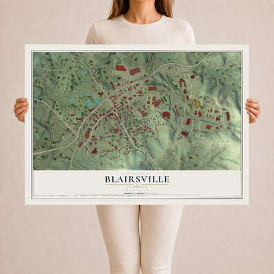 Blairsville, Georgia map print, 24" x 36" Archival Matte Print mockup