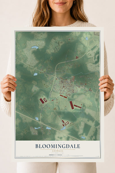 Bloomingdale, Georgia map print, 18" x 24" Archival Matte Print mockup