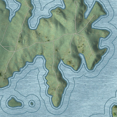 Close-up 2 of the Blue Ridge, Georgia map artwork