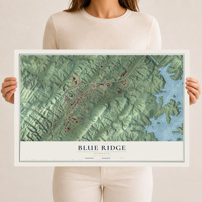 Blue Ridge, Georgia map print, 12" x 18" Archival Matte Print mockup