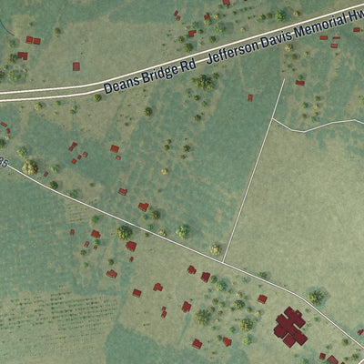 Close-up 2 of the Blythe, Georgia map artwork