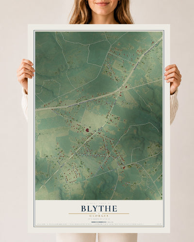 Blythe, Georgia map print, 24" x 36" Archival Matte Print mockup
