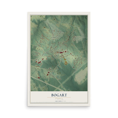 Bogart, Georgia map print, 12" x 18" Archival Matte Print mockup
