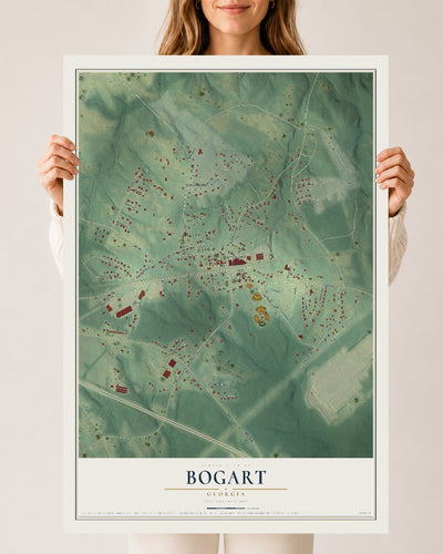 Bogart, Georgia map print, 24" x 36" Archival Matte Print mockup