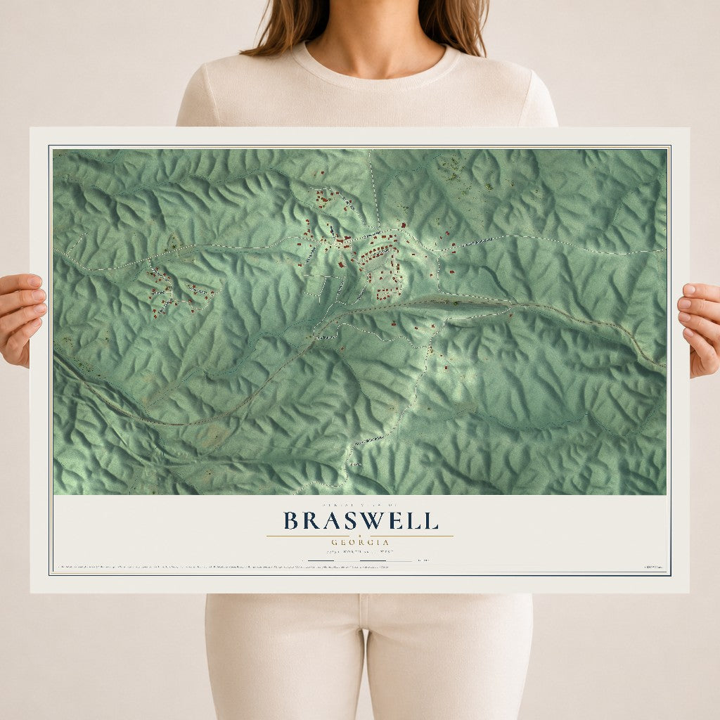 Braswell, Georgia map print, 18" x 24" Archival Matte Print mockup