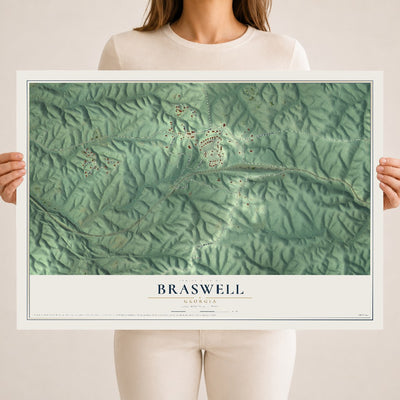 Braswell, Georgia map print, 18" x 24" Archival Matte Print mockup
