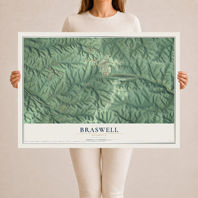Braswell, Georgia map print, 24" x 36" Archival Matte Print mockup