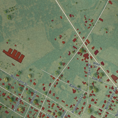 Close-up 2 of the Brooklet, Georgia map artwork