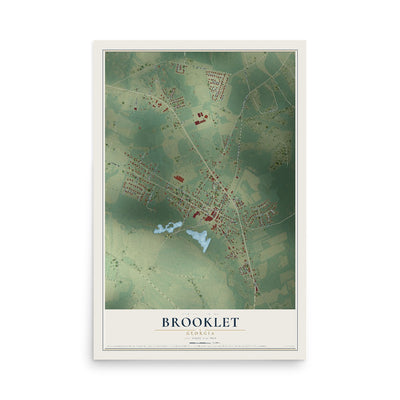 Brooklet, Georgia map print, 12" x 18" Archival Matte Print mockup