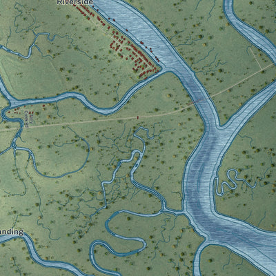 Close-up 2 of the Brunswick, Georgia map artwork