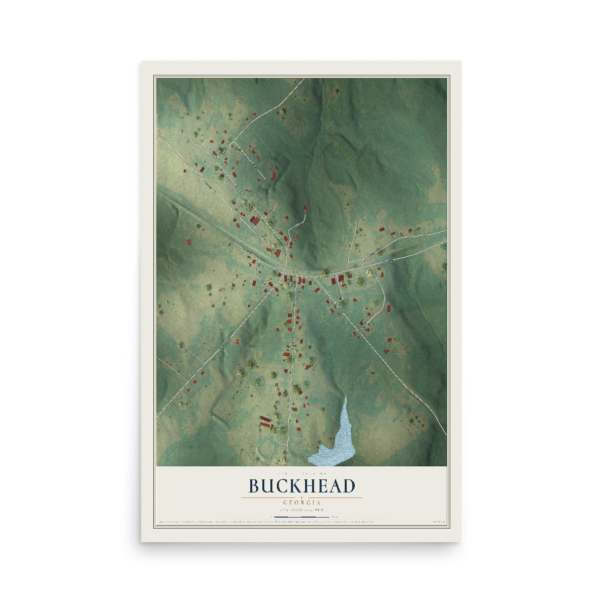 Buckhead, Georgia map print, 12" x 18" Archival Matte Print mockup