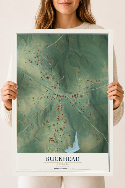 Buckhead, Georgia map print, 18" x 24" Archival Matte Print mockup