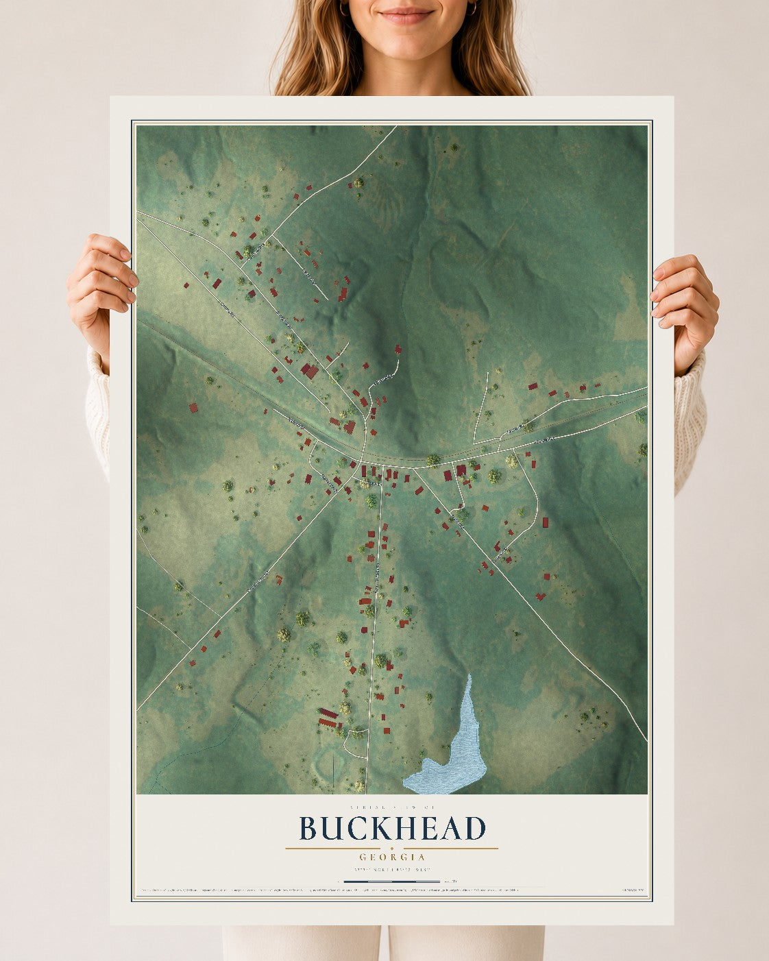 Buckhead, Georgia map print, 24" x 36" Archival Matte Print mockup