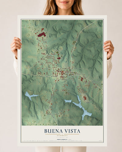 Buena Vista, Georgia map print, 24" x 36" Archival Matte Print mockup