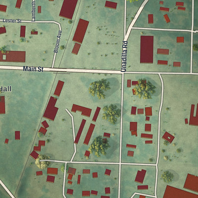 Close-up 1 of the Byromville, Georgia map artwork