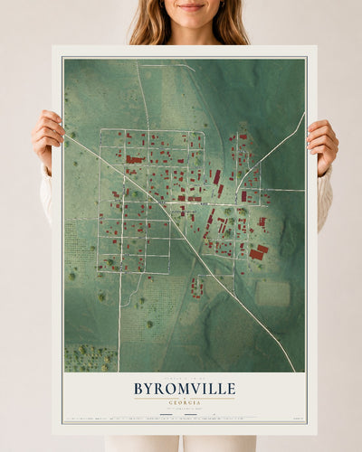 Byromville, Georgia map print, 24" x 36" Archival Matte Print mockup