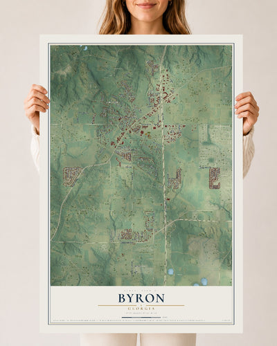 Byron, Georgia map print, 24" x 36" Archival Matte Print mockup