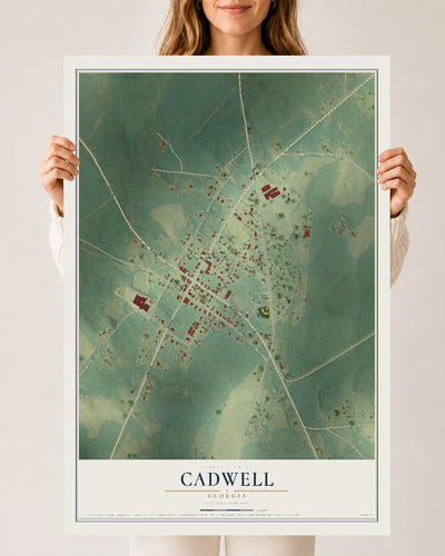 Cadwell, Georgia map print, 24" x 36" Archival Matte Print mockup