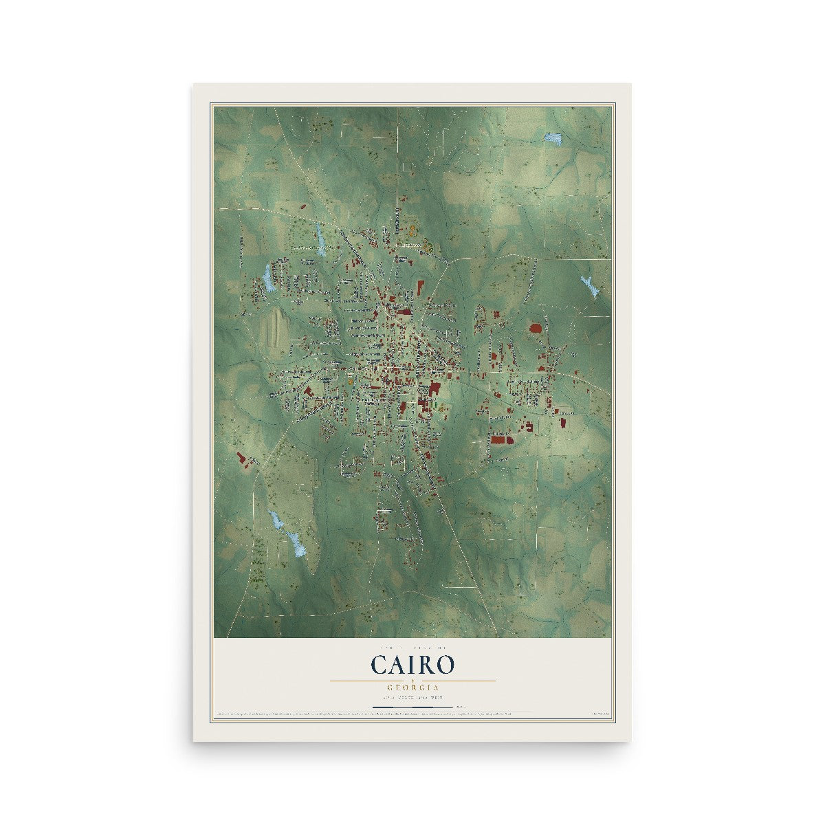Cairo, Georgia map print, 12" x 18" Archival Matte Print mockup