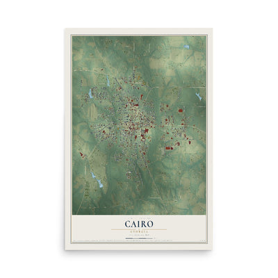 Cairo, Georgia map print, 12" x 18" Archival Matte Print mockup