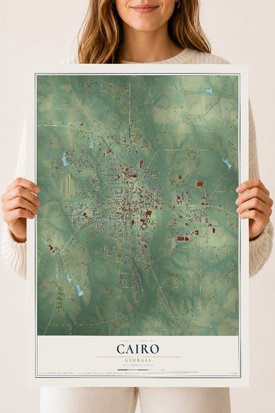 Cairo, Georgia map print, 18" x 24" Archival Matte Print mockup