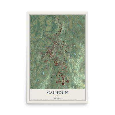 Calhoun, Georgia map print, 12" x 18" Archival Matte Print mockup