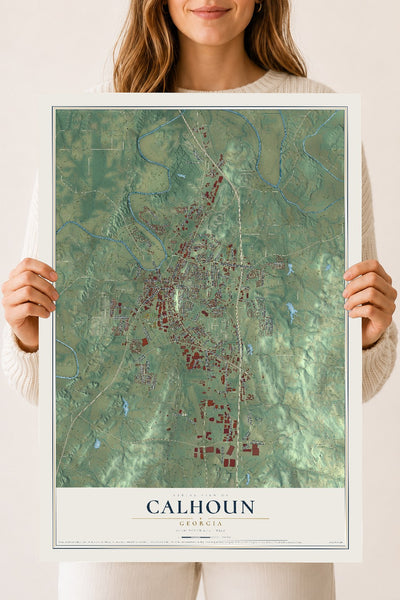 Calhoun, Georgia map print, 18" x 24" Archival Matte Print mockup
