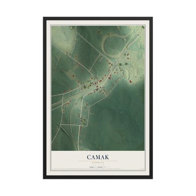 Camak, Georgia map print, 12" x 18" W/ Black Ayous Wood Frame mockup